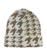  Houndstooth Cuff Beanie - Ivory - Bonton