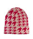  Houndstooth Cuff Beanie - Pink - Bonton