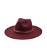  Wool Blend Panama Hat - Burgundy - Bonton