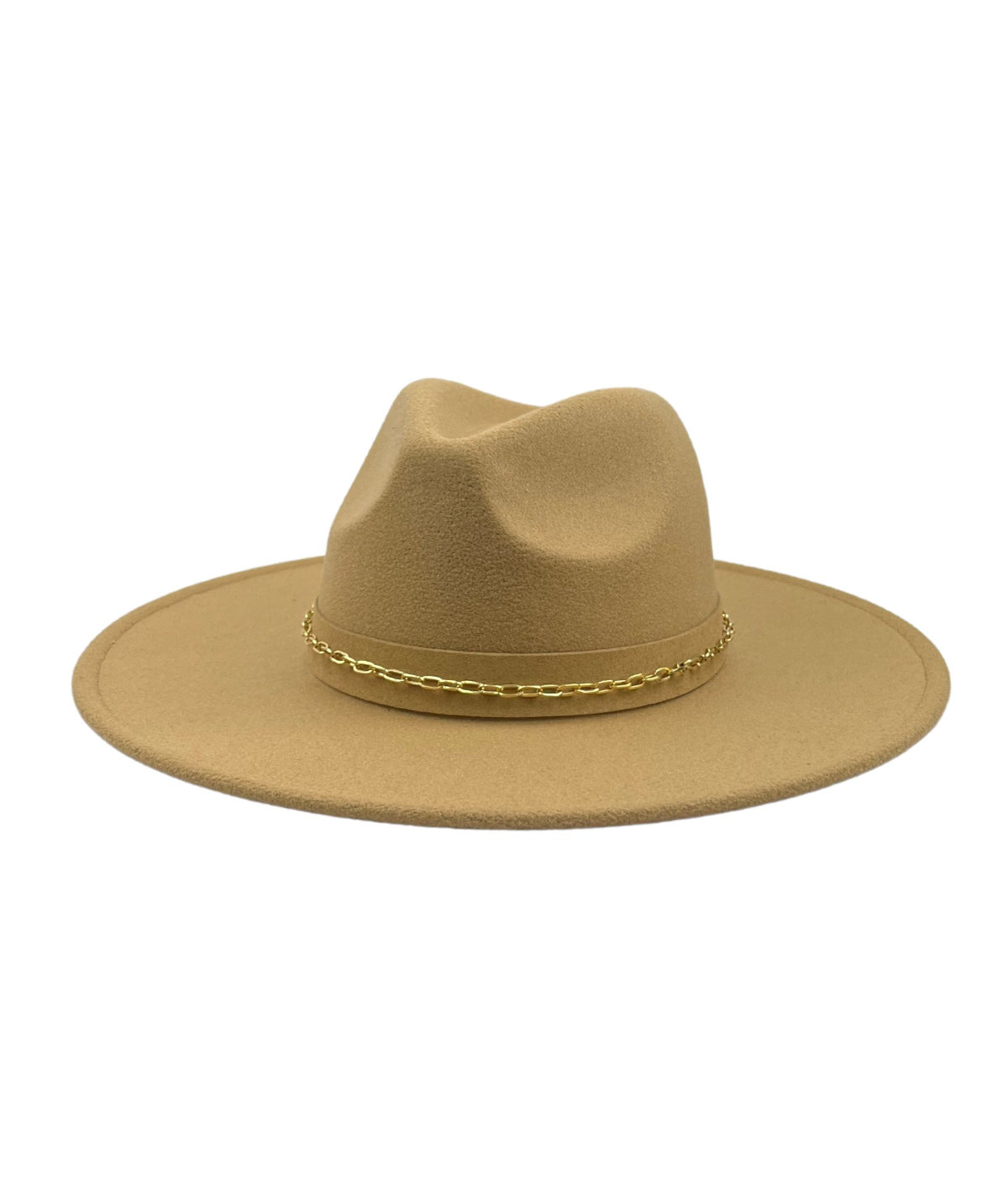  Wool Blend Panama Hat - Camel - Bonton