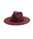  Vegan Suede Panama Hat - Burgundy - Bonton