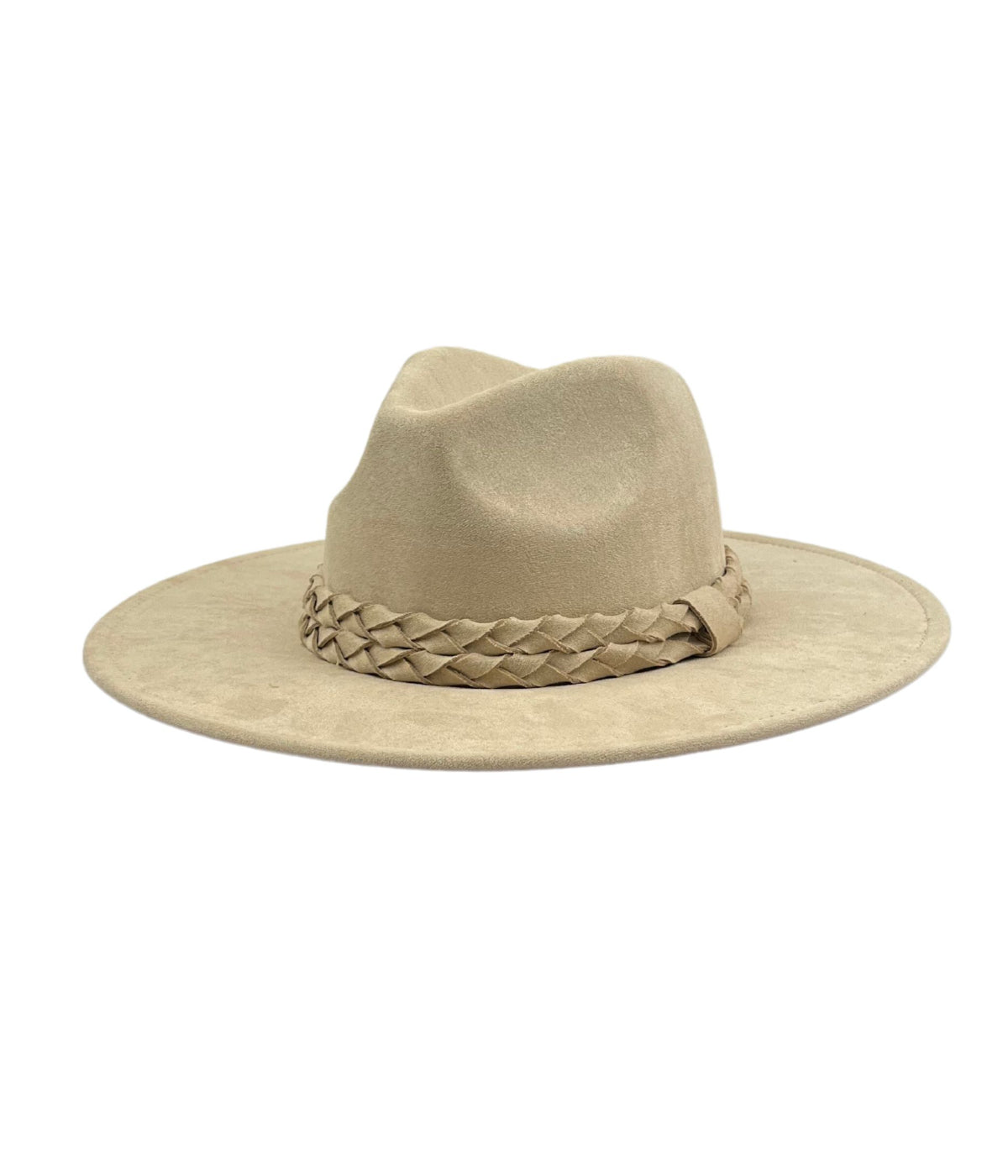  Vegan Suede Panama Hat - Light Tan - Bonton