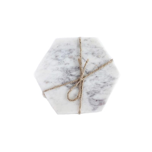 Marble Hexagon Coasters, Set of 4