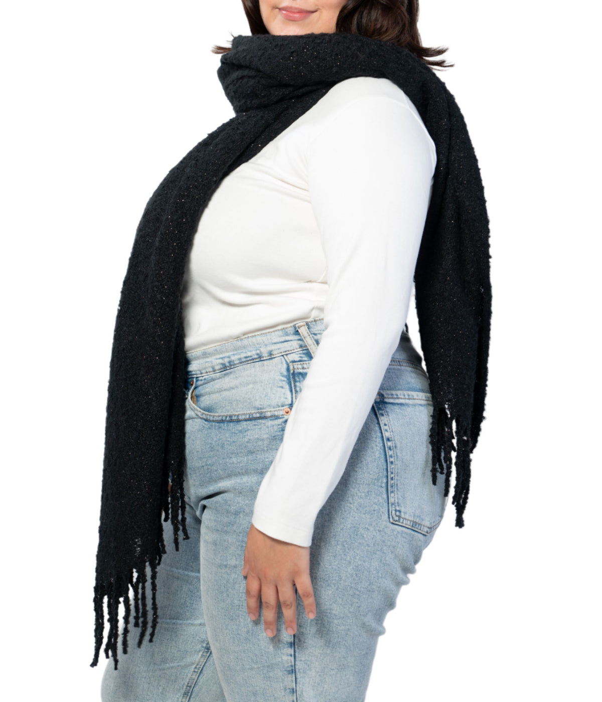  Lurex Scarf - Black - Bonton