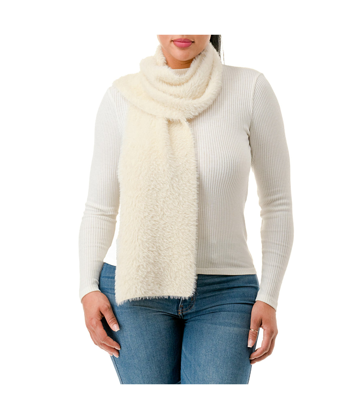  Eyelash Scarf - Ivory - Bonton