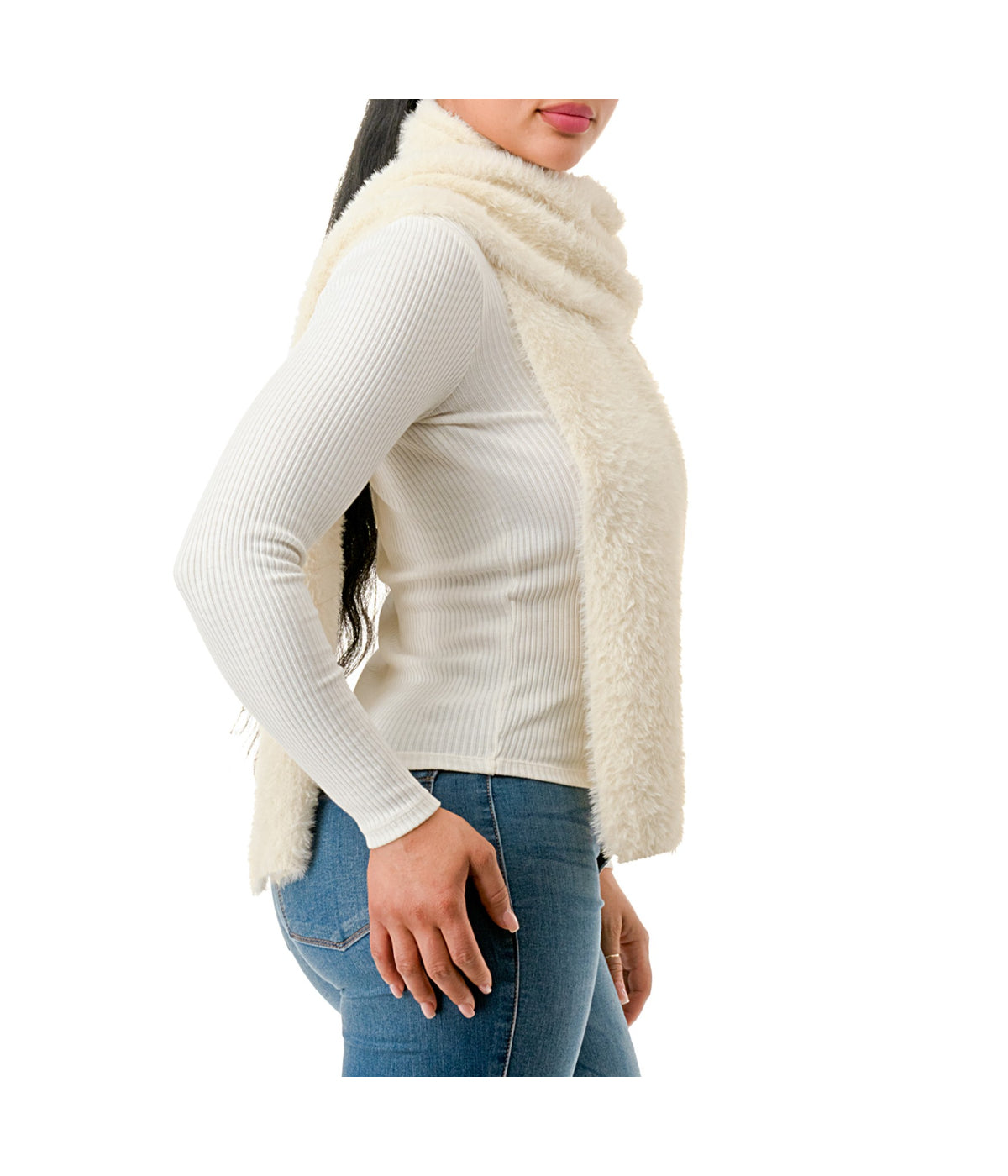  Eyelash Scarf - Ivory - Bonton