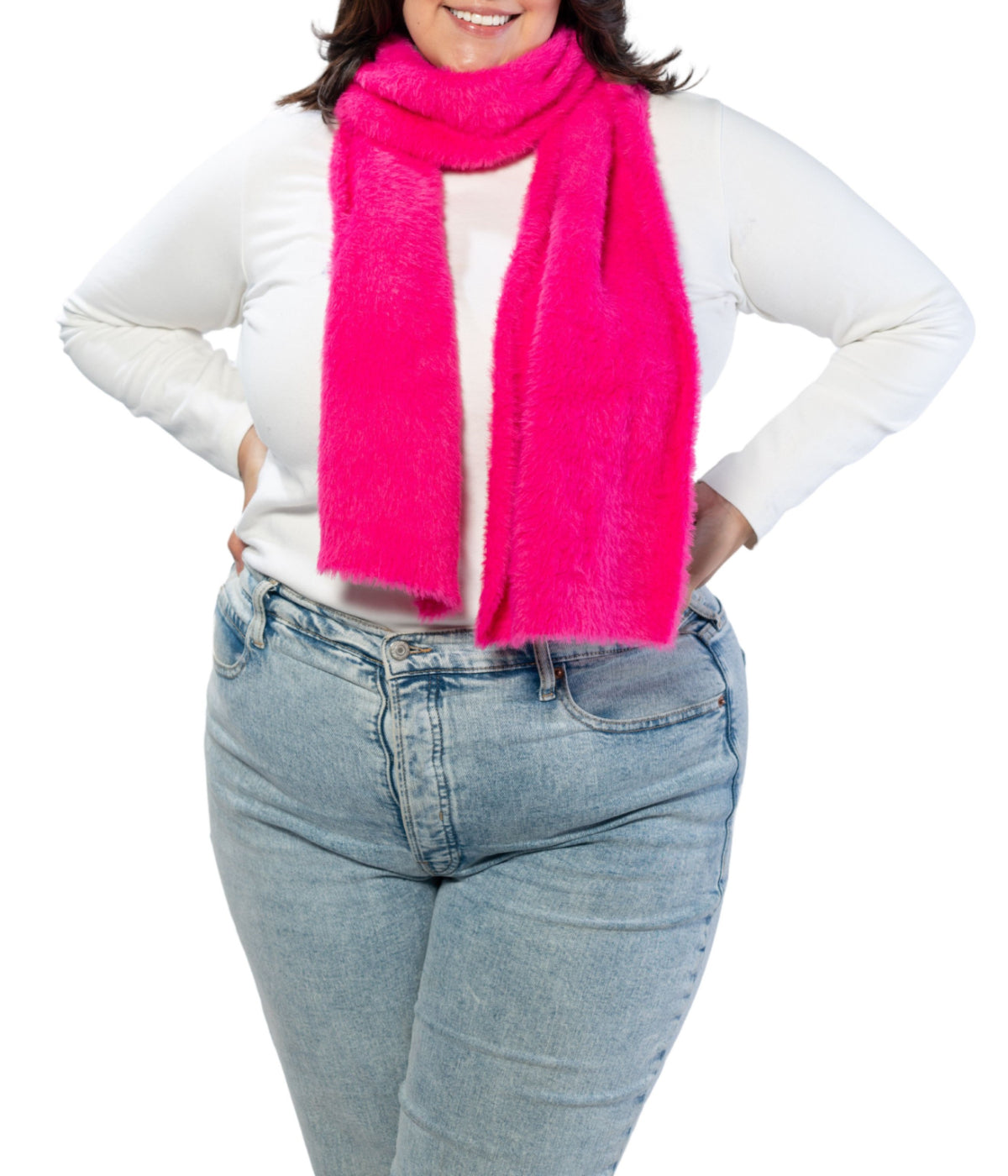  Eyelash Scarf - Hot Pink - Bonton