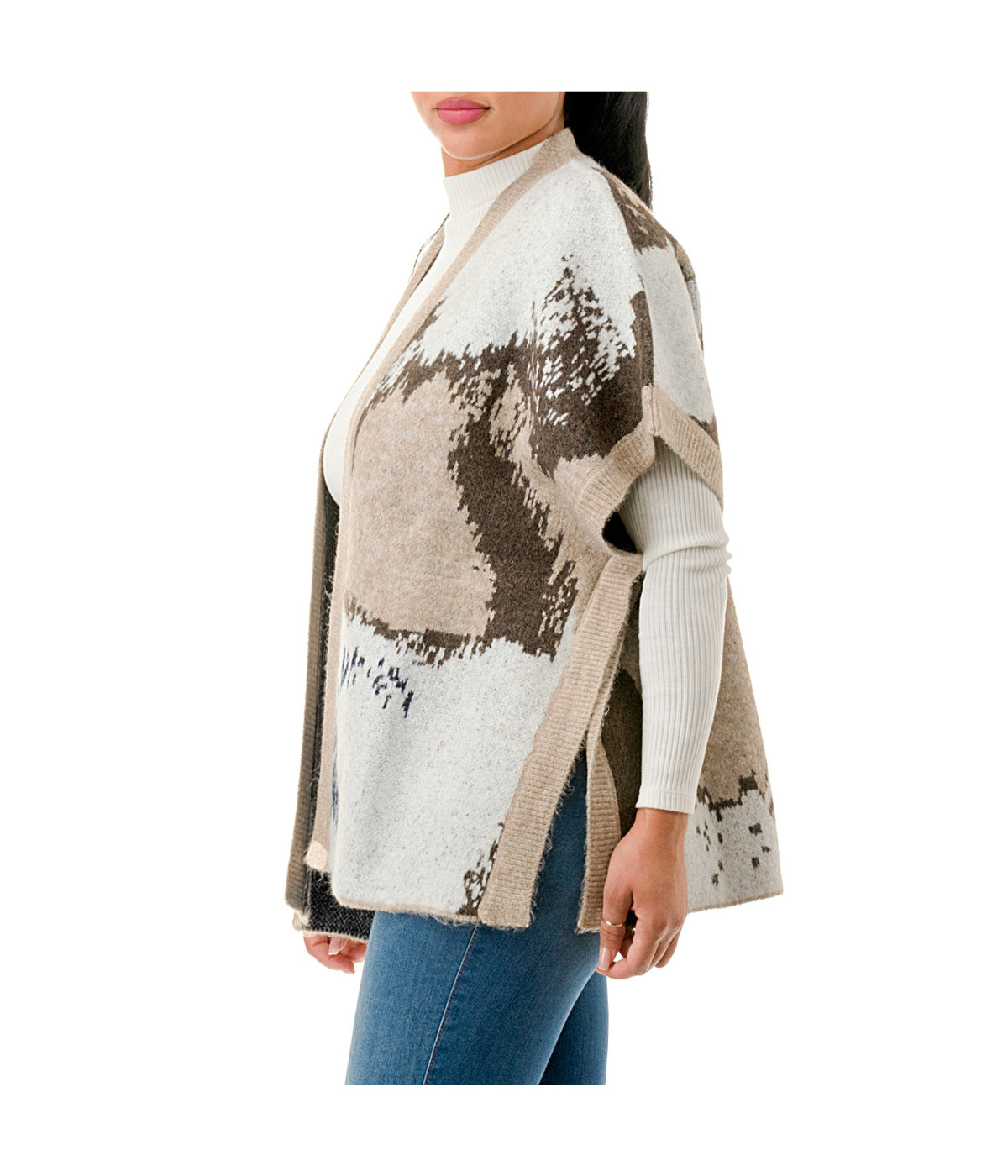  Graphic Print Topper - Tan - Bonton