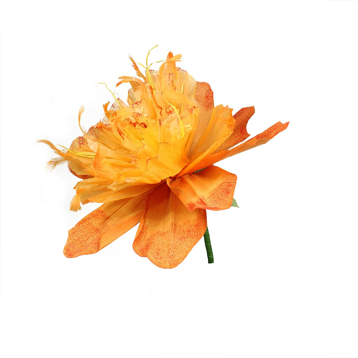  Orange & Green Faux Floral Craft Stem, 26