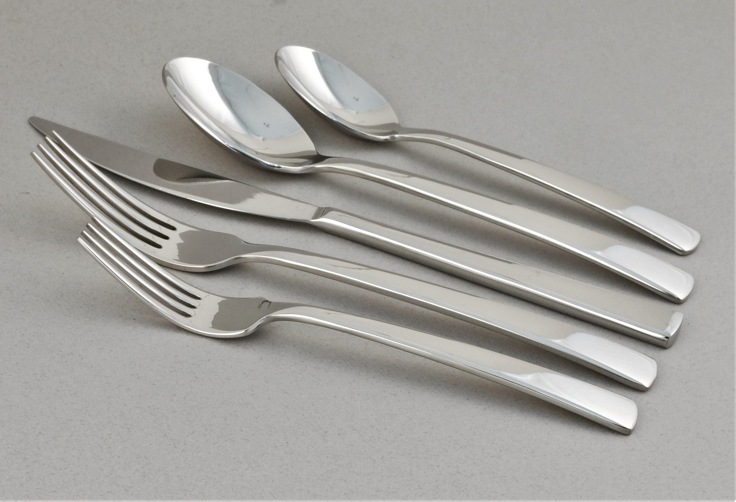  Ginkgo Burton Stainless Steel Flatware 42 Piece Set - Mirror Stainless Steel - Bonton