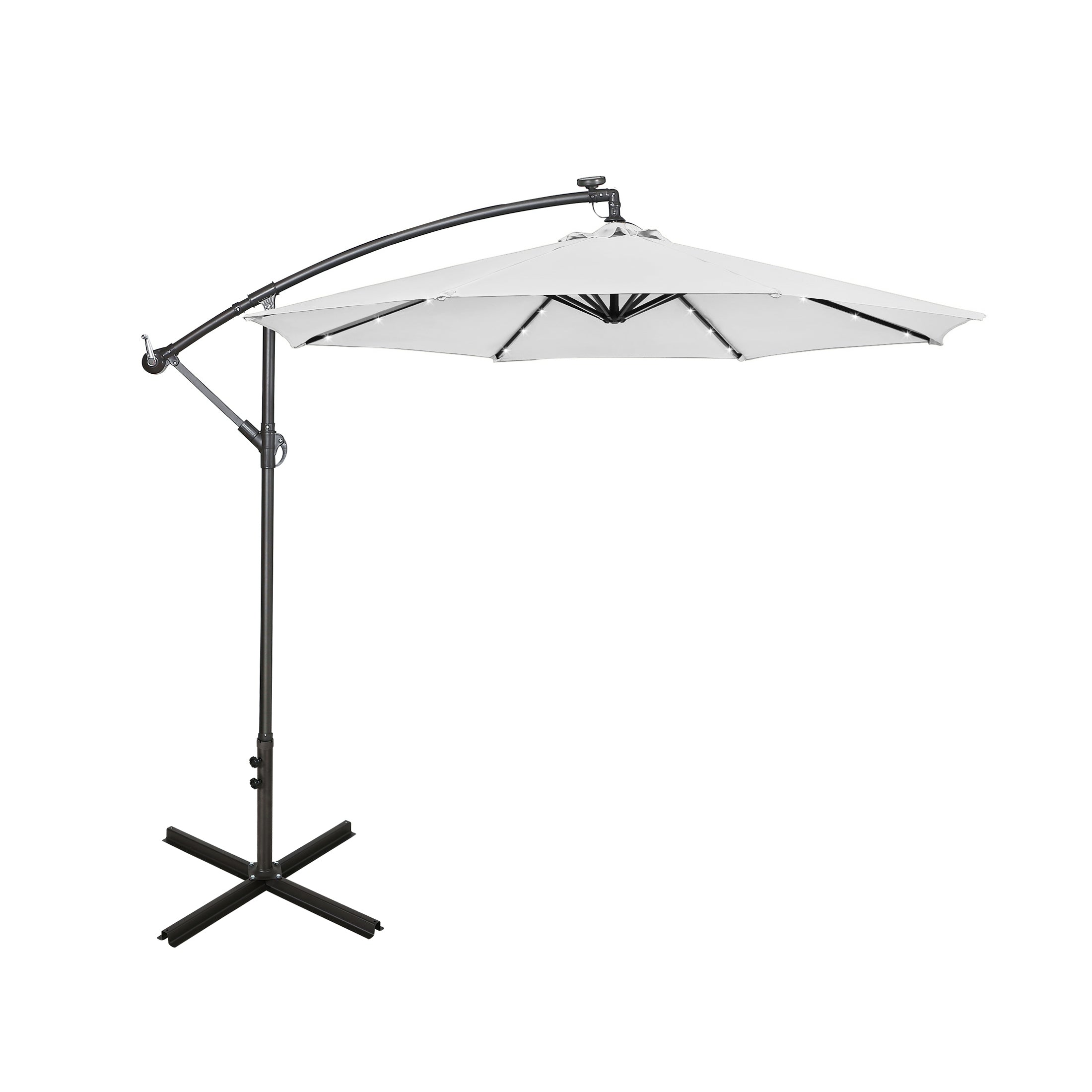  Westin Furniture 10 Ft Outdoor Patio Solar LED Cantilever Umbrella - Navy Blue - Bonton