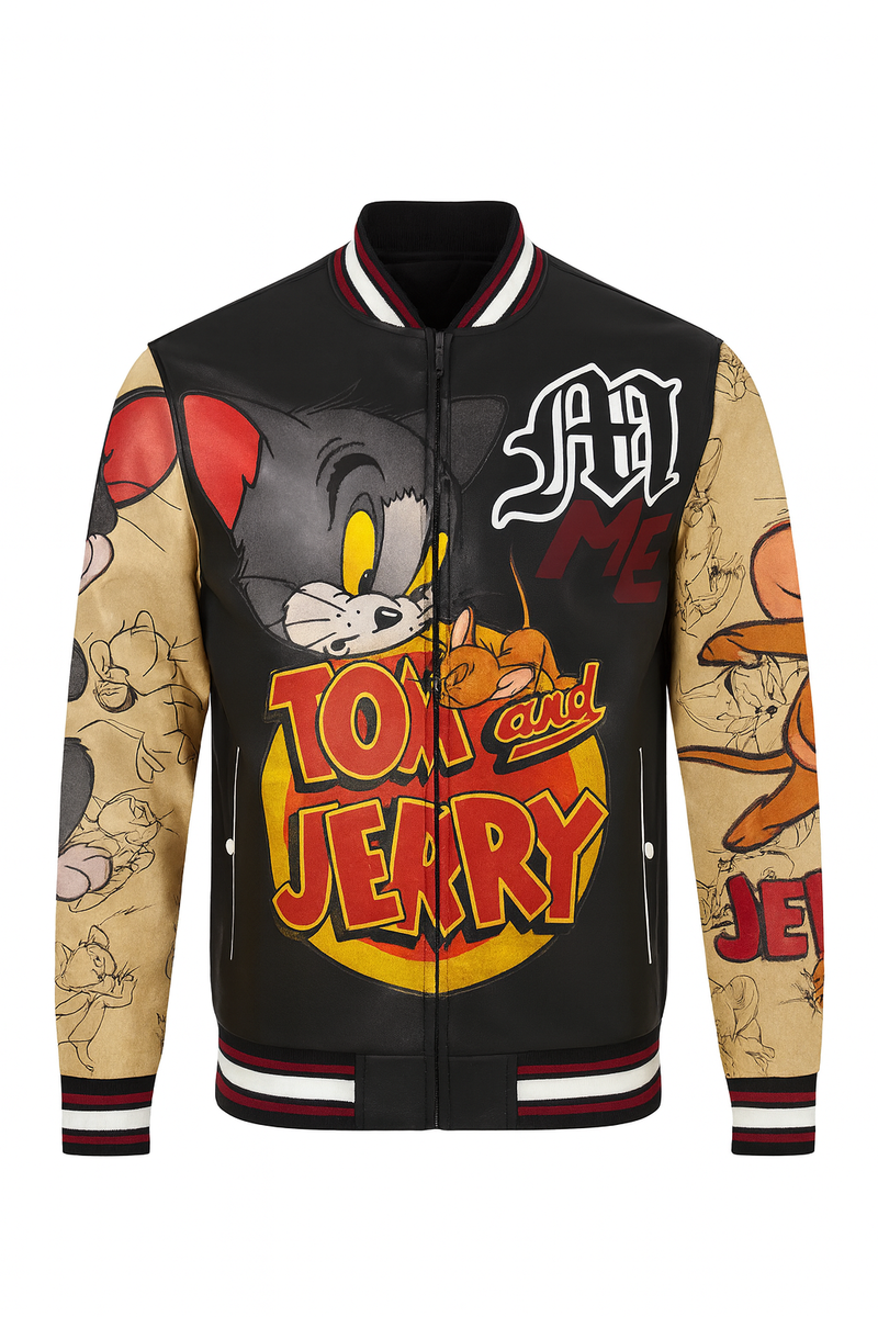  Members Only Tom And Jerry Varsity Jacket - BLACK - Bonton