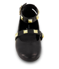 Tashi Buckle Pyramid Stud Flat Black