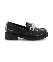 Bella Loafer With Irrodicant Chain Black