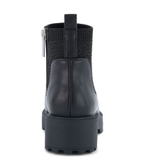 Heidi Chelsea Cristaled Knit Boot Black