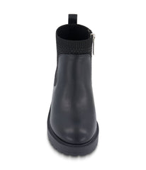 Heidi Chelsea Cristaled Knit Boot Black