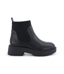 Heidi Chelsea Cristaled Knit Boot Black