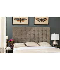 Lamar Tufted Velvet Headboard Greige