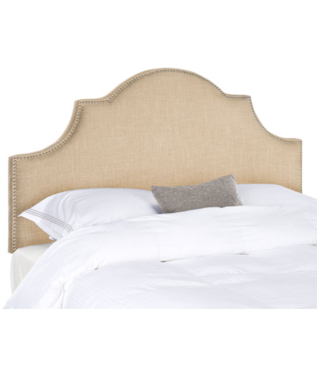  Safavieh Hallmar Arched Headboard Hemp & Silver - Hemp & Silver - Bonton