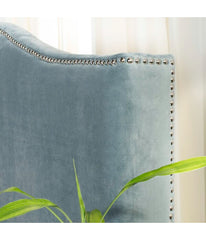 Jeneve Velvet Winged Headboard Wedgewood Blue