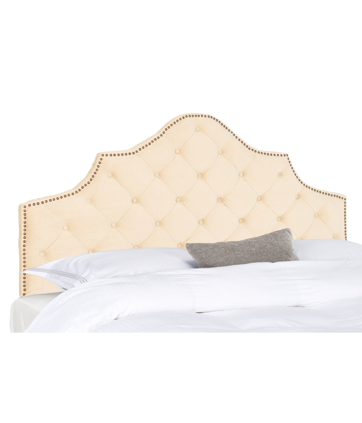  Safavieh Arebelle Tufted Velvet Headboard Buckwheat - Buckwheat - Bonton