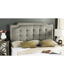 Sapphire Tuffed Velvet Headboard Pewter