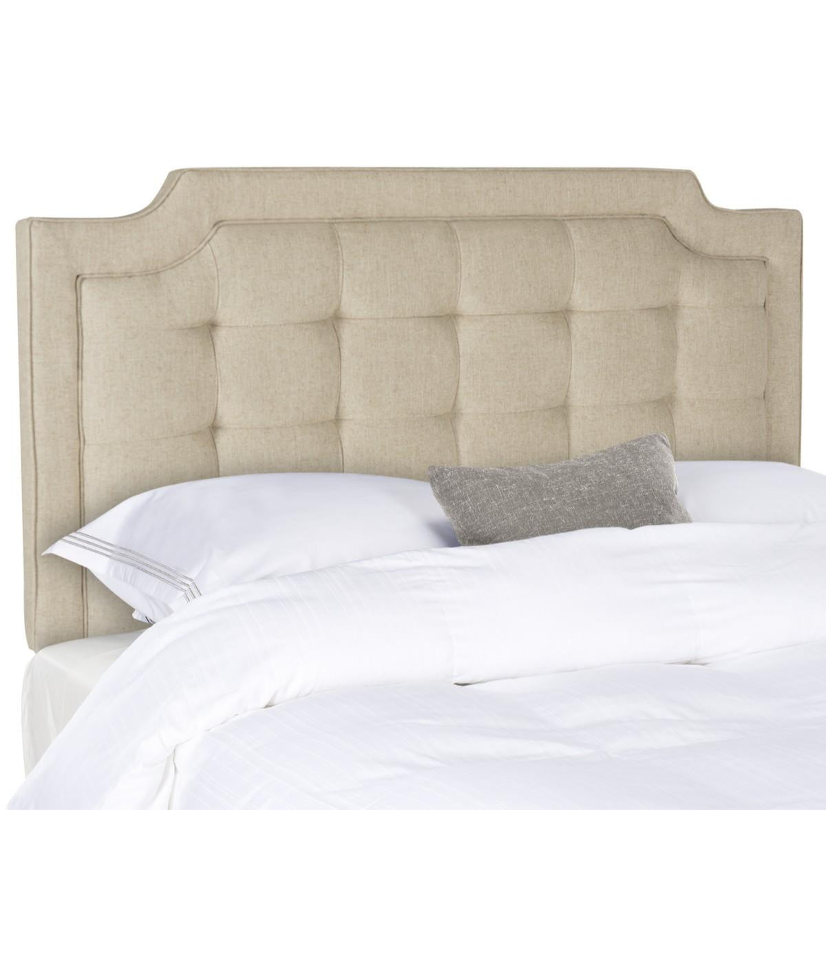  Safavieh Sapphire Tuffed Linen Headboard Hemp - Hemp - Bonton