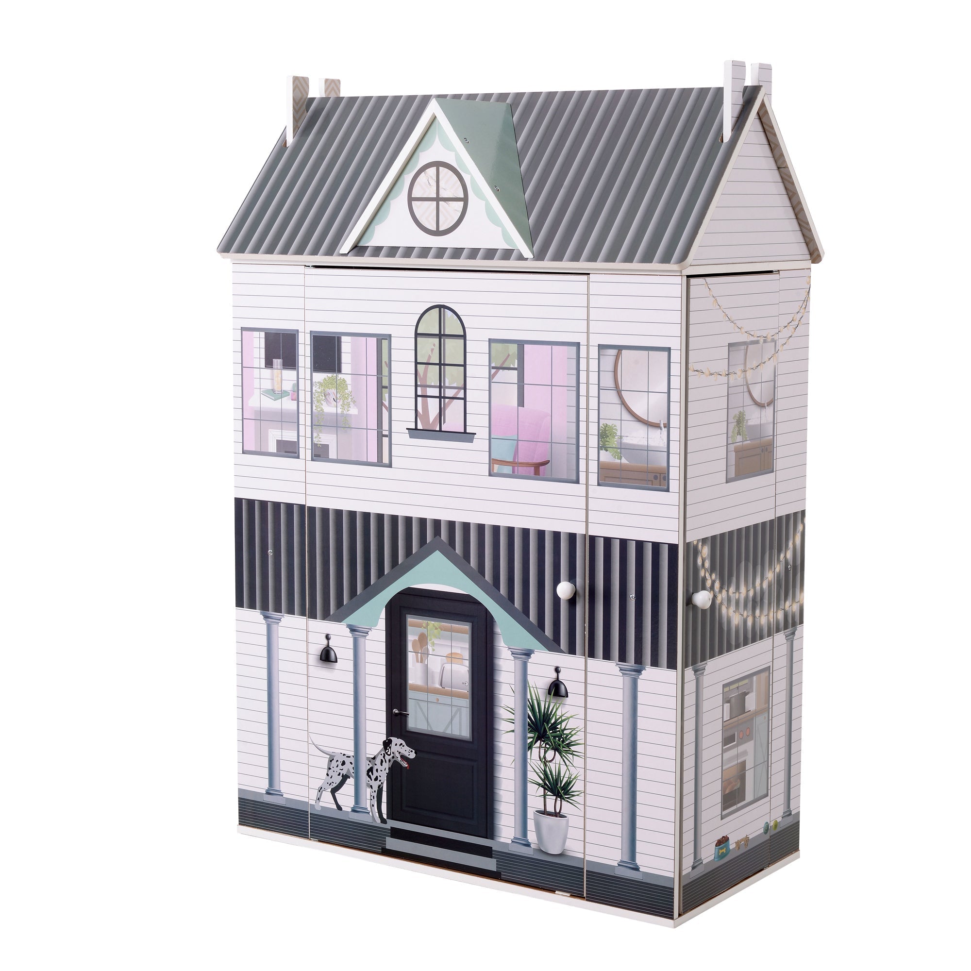  Teamson Kids Olivia's Little World - Dreamland 3 Side Open Farmhouse Doll House - Multi-color - Bonton