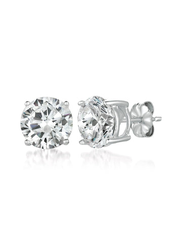 Brilliant Cut Stud Finished in Pure Platinum