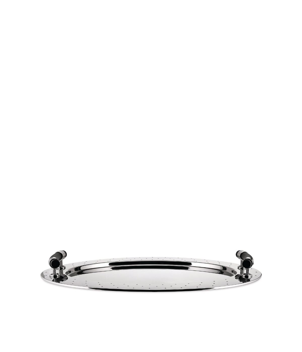  Alessi Michael Graves Oval Tray With Handles - Black - Bonton