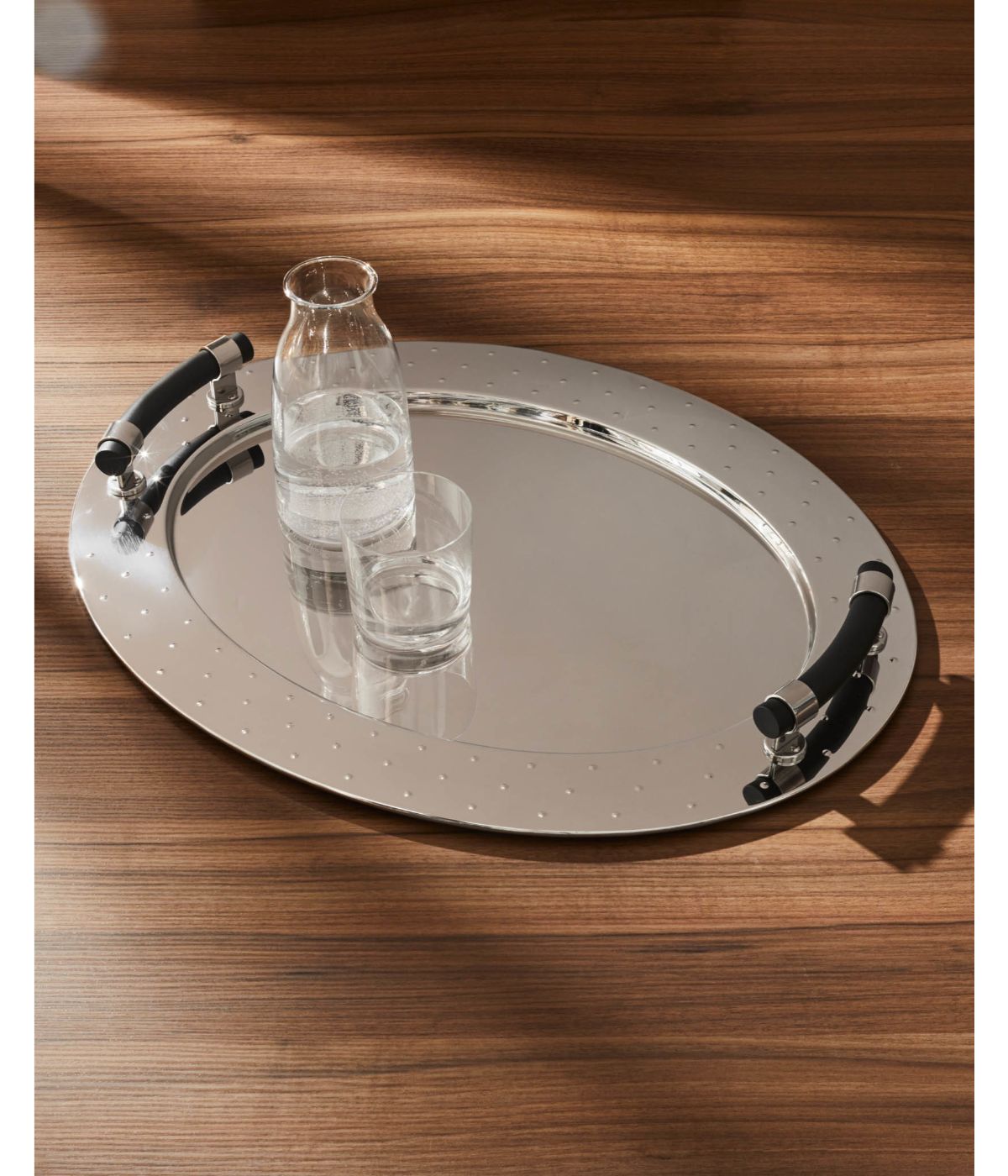  Alessi Michael Graves Oval Tray With Handles - Black - Bonton