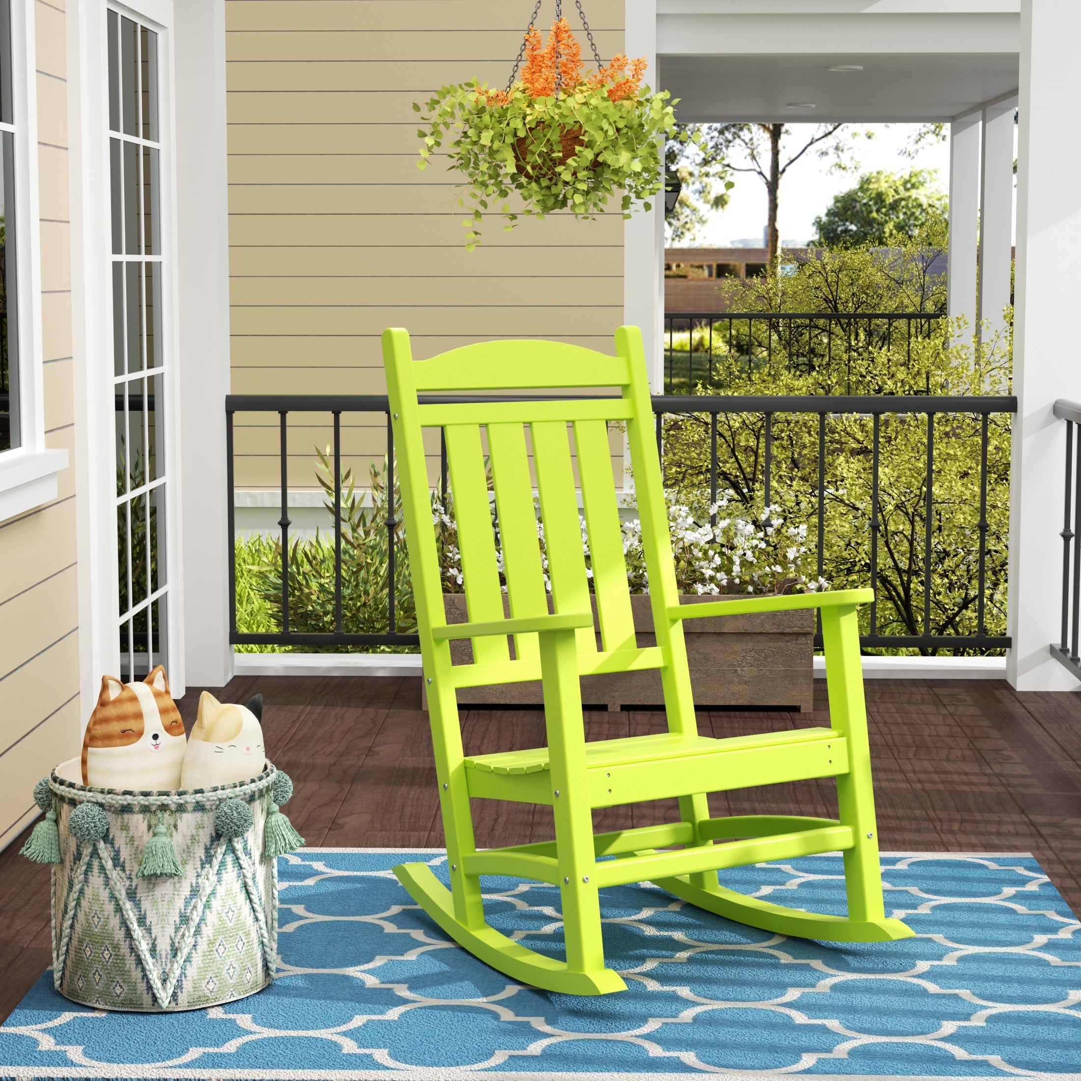  Westin Furniture Laguna Classic Porch Rocking Chair - Turquoise - Bonton