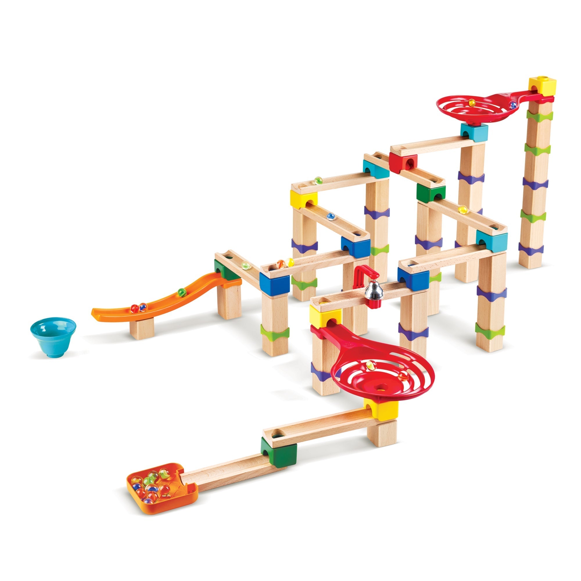  Hape Hape Marble Run Tricks n' Twists DIY Wood Building Racetrack - Multi - Bonton