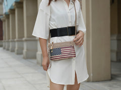 Alisson Printed Flag Crossbody Bag