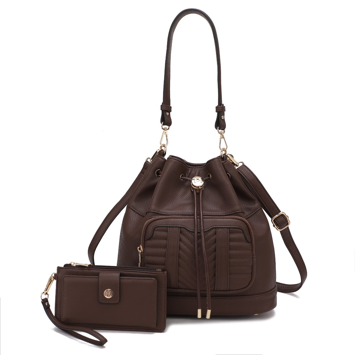  MKF Collection Ryder Bucket Bag and Wallet Set - Coffee - Bonton