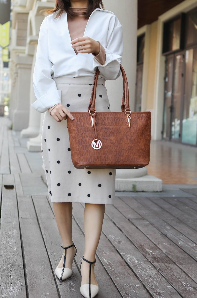  MKF Collection Edelyn Signature Tote Bag and Set - Beige - Bonton