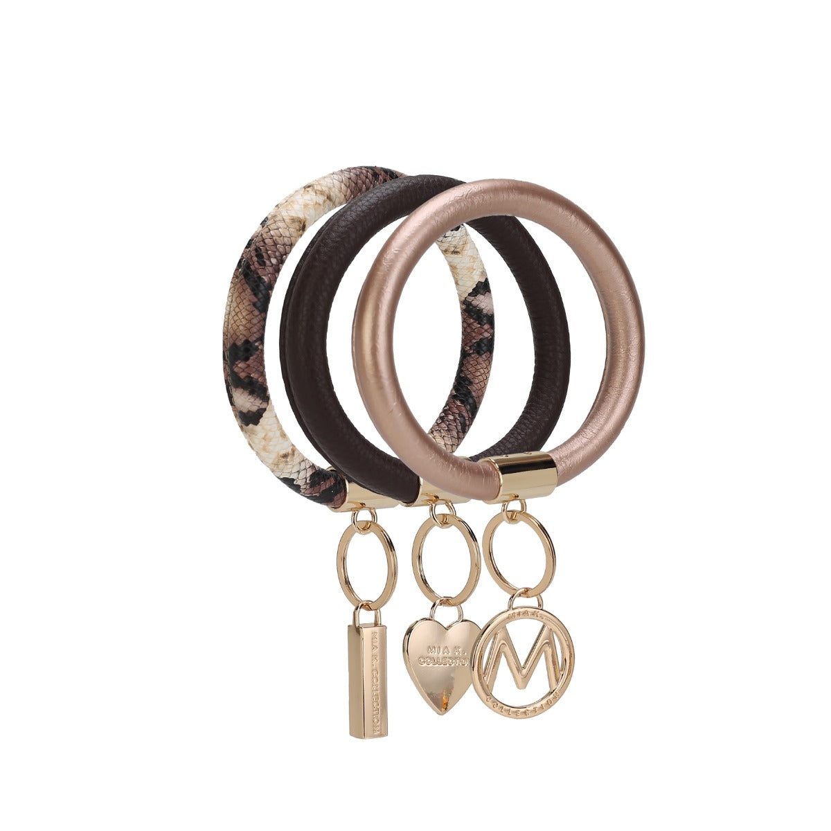  MKF Collection Jasmine Bangle Bracelet Keyring Set - Black - Bonton