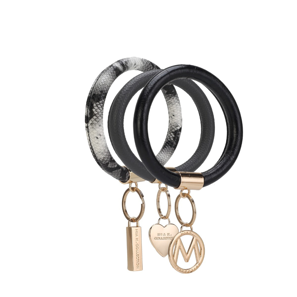  MKF Collection Jasmine Bangle Bracelet Keyring Set - Black - Bonton