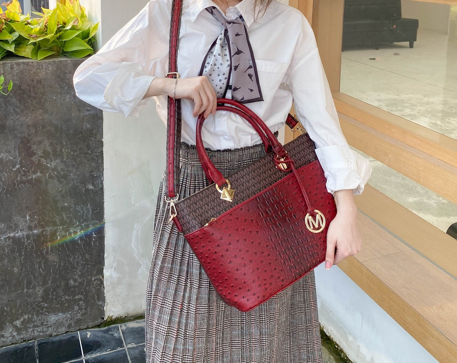  MKF Collection Grace Signature Tote Bag - Red - Bonton