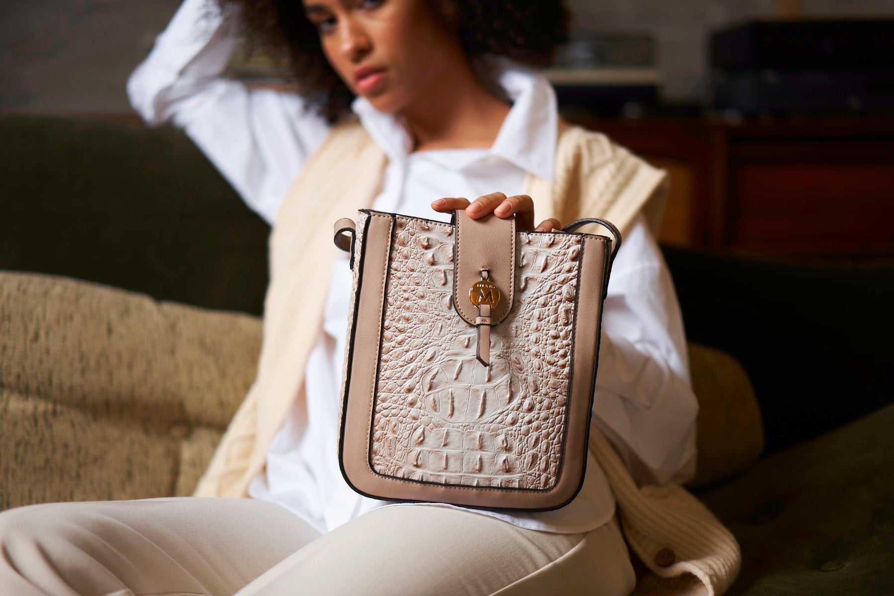  MKF Collection Molly Crossbody Bag - Beige - Bonton