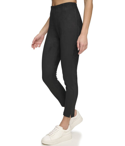 Andrew Marc Women's Pull on Stretch Suede Pant Black