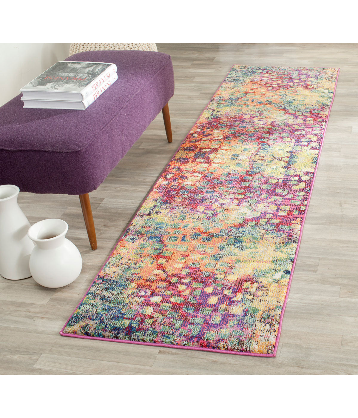  Safavieh Monaco 225 Pink/Multi Rug - Pink/Multi - Bonton