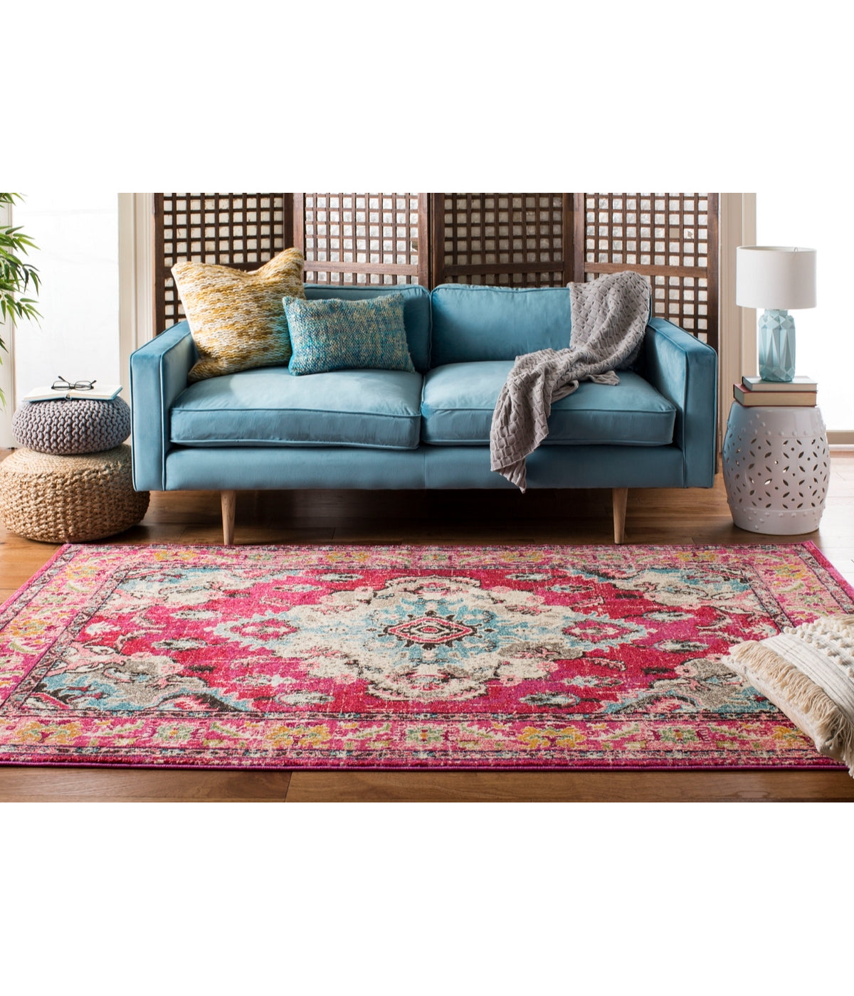  Safavieh Monaco 243 Pink Rug - Pink - Bonton