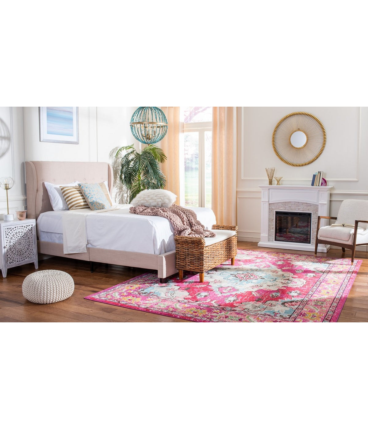  Safavieh Monaco 243 Pink Rug - Pink - Bonton