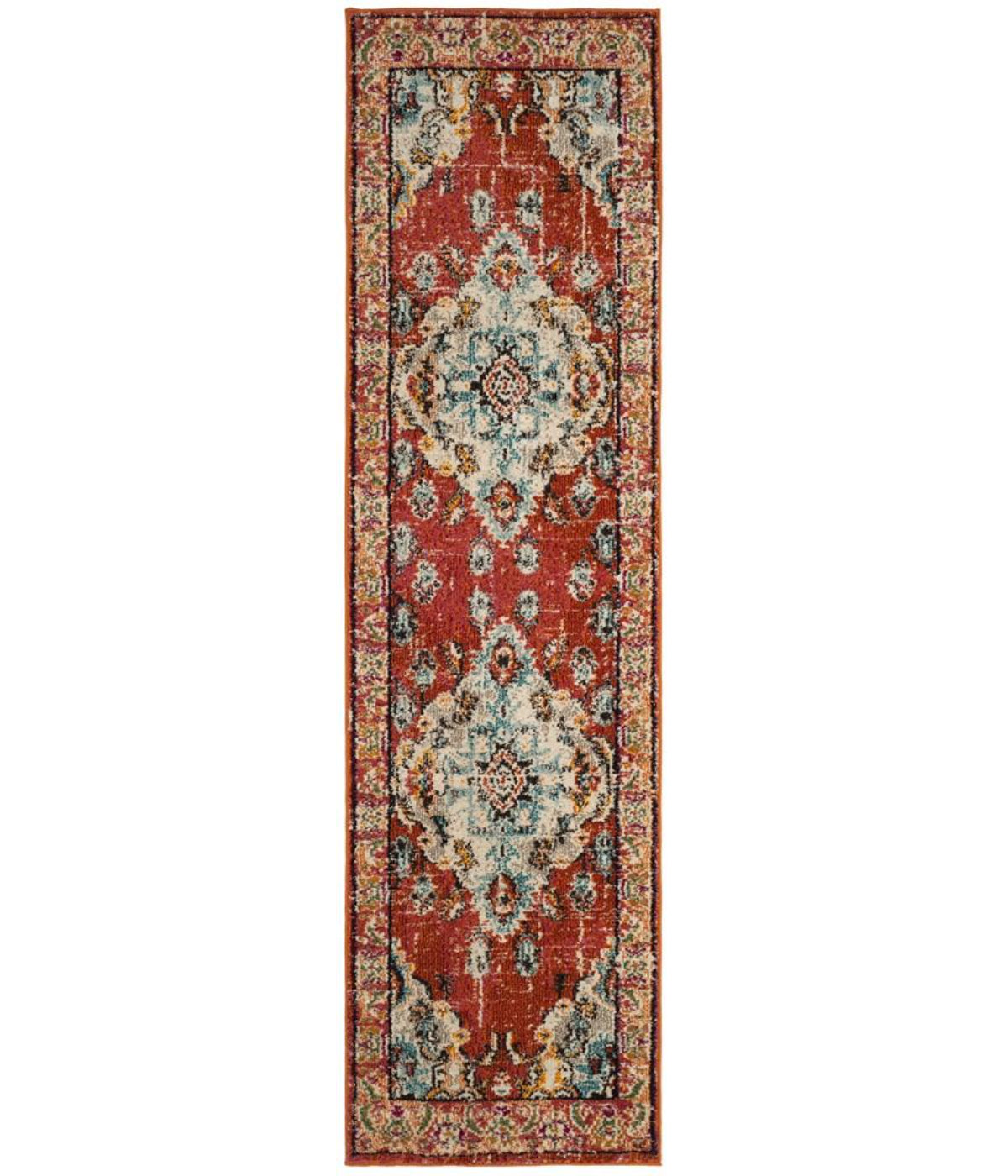  Safavieh Monaco 243 Orange/Light Blue Rug - Orange/Light Blue - Bonton