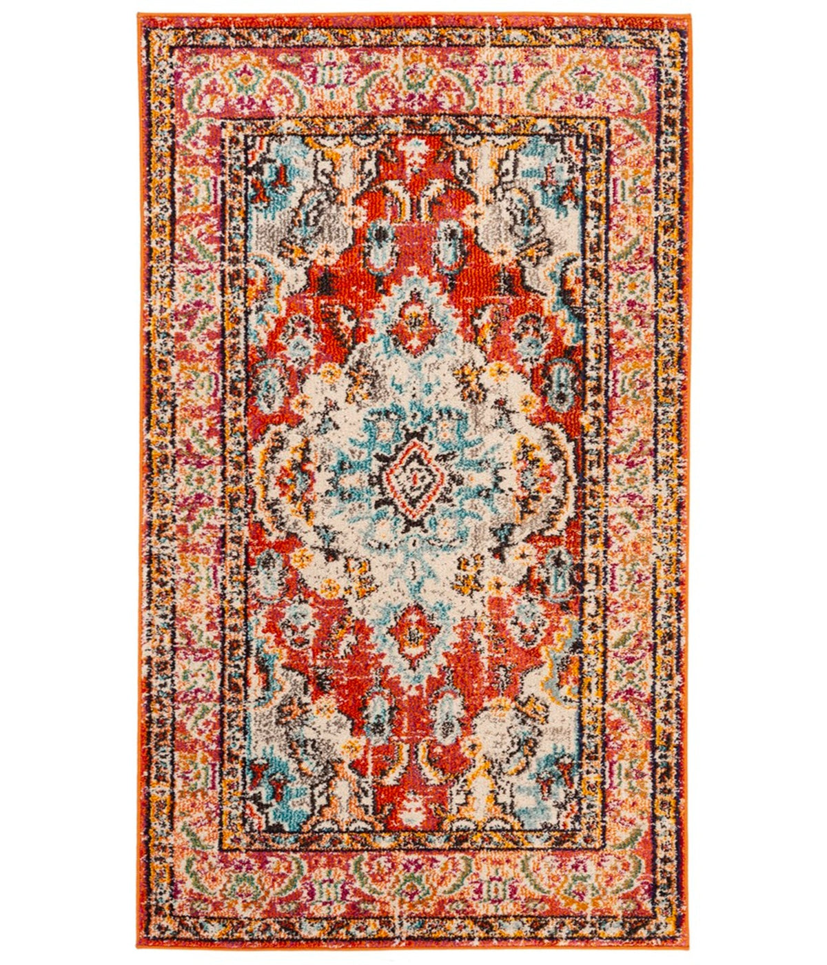  Safavieh Monaco 243 Orange/Light Blue Rug - Orange/Light Blue - Bonton