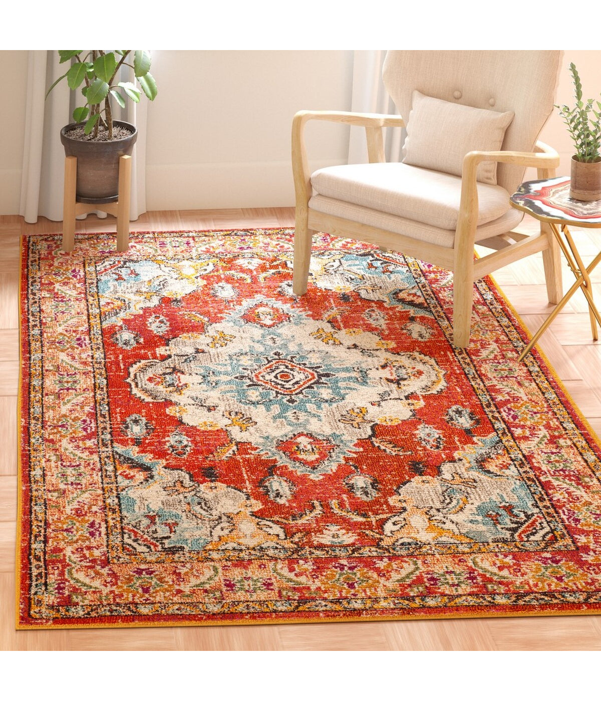  Safavieh Monaco 243 Orange/Light Blue Rug - Orange/Light Blue - Bonton