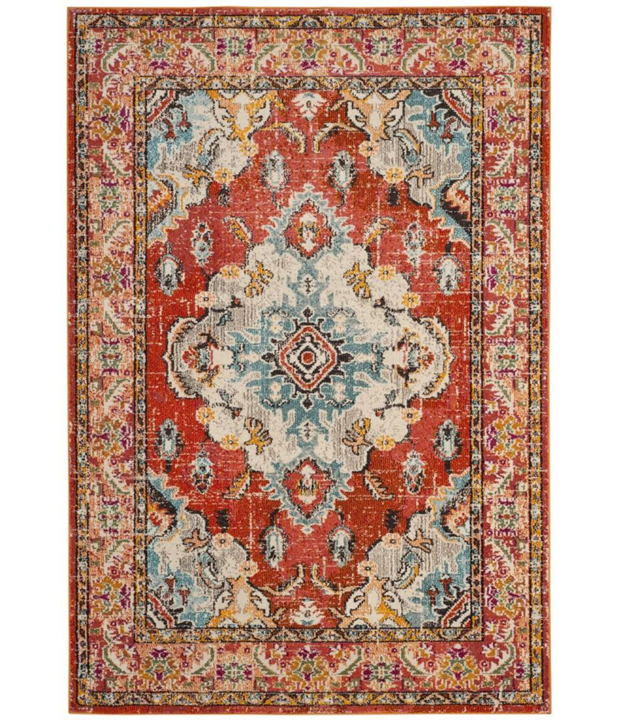  Safavieh Monaco 243 Orange/Light Blue Rug - Orange/Light Blue - Bonton