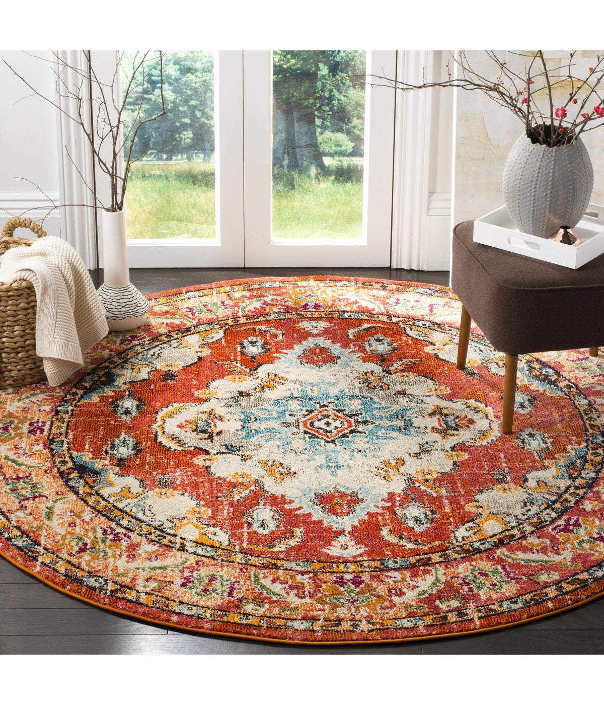  Safavieh Monaco 243 Orange/Light Blue Rug - Orange/Light Blue - Bonton