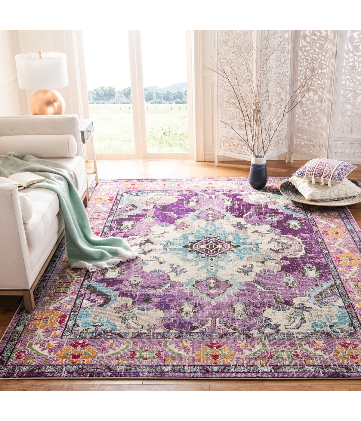  Safavieh Monaco 243 Violet/Light Blue Rug - Violet/Light Blue - Bonton